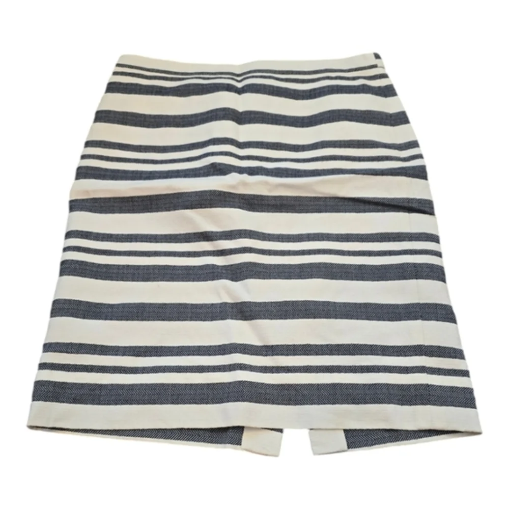 J. Crew Nautical Stripe‎ Pencil Skirt Knee Length Business Casual Womens